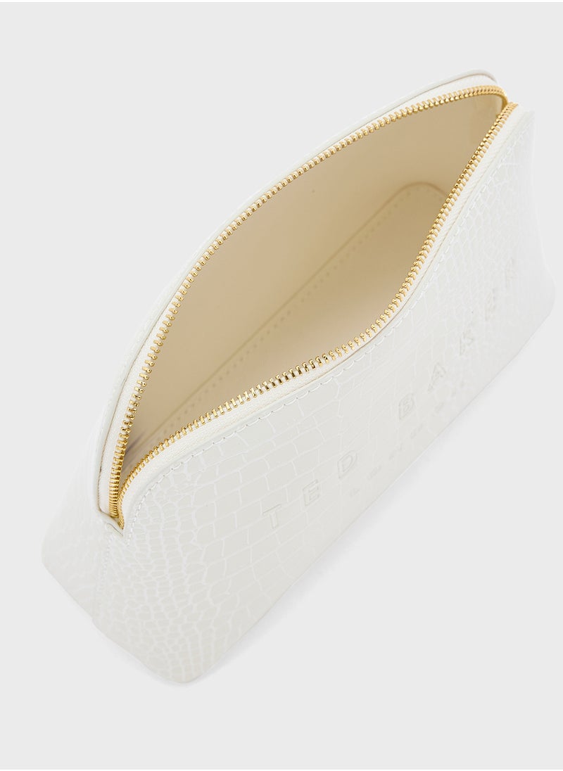 Ted Baker - Crocala Croc Detail Debossed Makeup Bag - Image 1