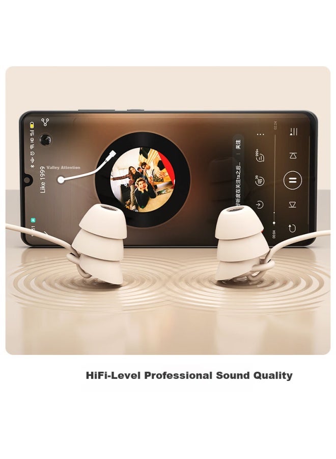 Ikf Sleep In-ear Sleep Aid Headphones Noise-isolating Comfortable Soft Earphones Side-sleeping Friendly Compatible With Apple Huawei Xiaomi 3.5mm Jack Athens Black - Image 2