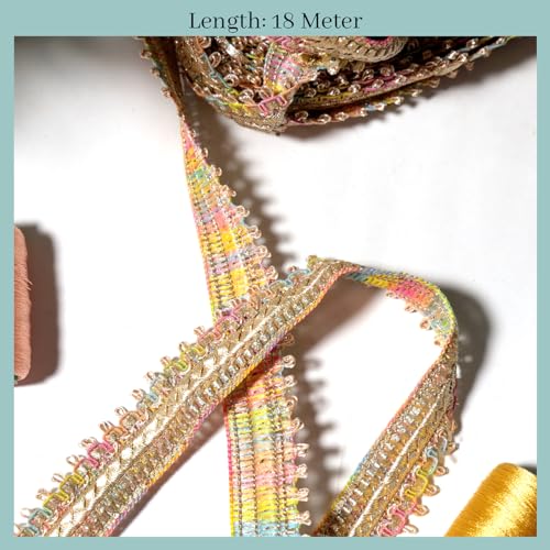 Embroiderymaterial Multicolor Gota Patti Lace Border With Fringe&Tassel Detailing For Dupattas,Sarees,Lehengas,Gararas,And Blouses-Ethnic Wear&Diy Projects-Length Approx 17-18 Meters,2.6Cm Width - Image 4