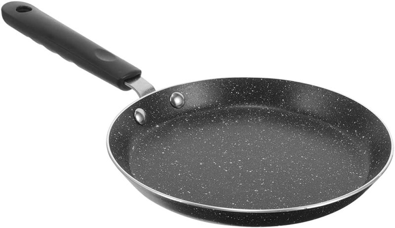 Nonstick Frying Pan and Egg Cooking Skillet 22cm with Composite Bottom for Gas and Induction Stoves, Black Breakfast Pan for Pancakes and Omelettes, Sturdy Home Cookware - Image 1