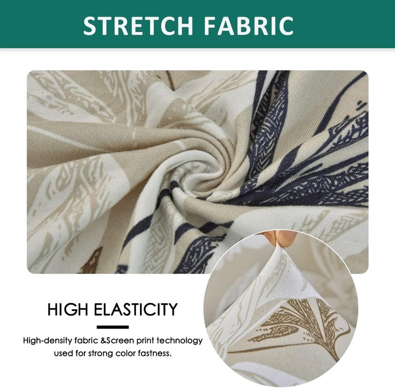 NILUOH غطاء كرسي استرخاء مطاطي مكون من 4 قطع، مطبوع، بنمط زهري، غطاء أريكة استرخاء مضاد للانزلاق، واقي أثاث بحافة مطاطية، A3 - Image 3