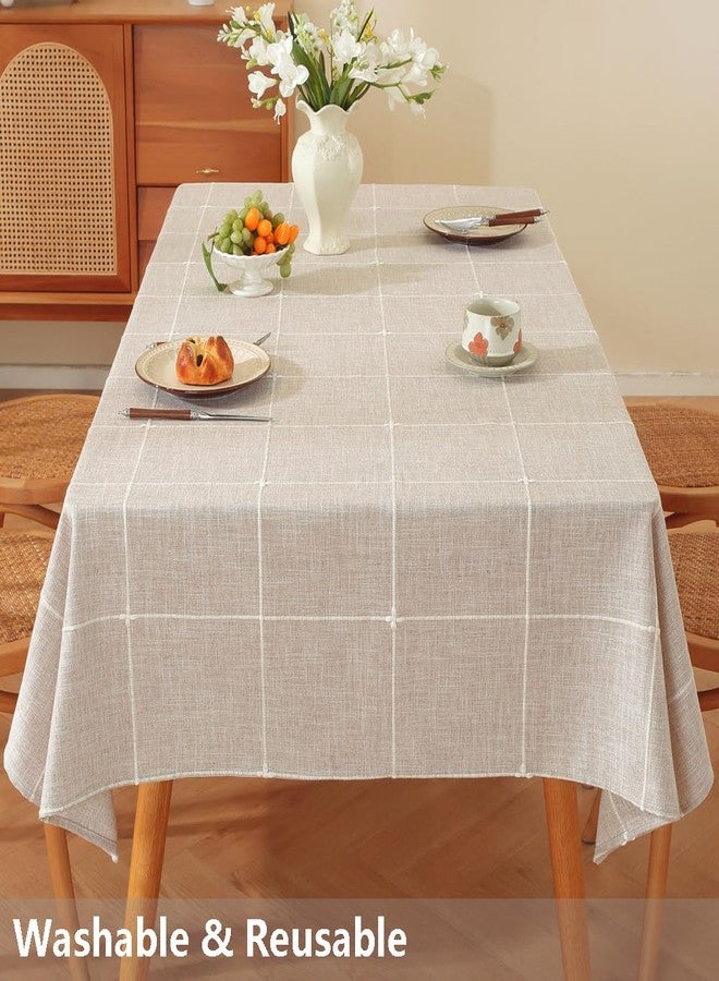 TruDelve Cloth Tablecloths 60x102 Inch Rectangle Tablecloth Oblong Boho Table Cloth for Dining Table Cover(Linen,102"x60",Rectangular) - Image 5