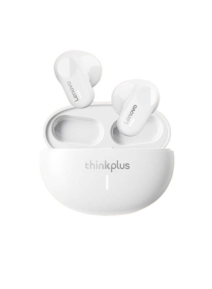 لينوفو سماعات بلوتوث LP19، سماعات أذن لاسلكية مريحة وخفيفة الوزن، سماعات رأس رياضية عالية الجودة HIFI، سماعة موسيقى مقاومة للماء مع ميكروفون مزدوج عالي الدقة، (قطعة واحدة، أبيض) - Image 1