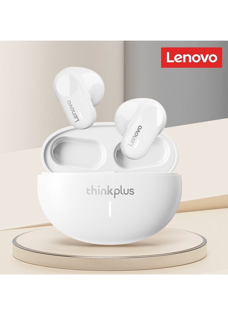 لينوفو سماعات بلوتوث LP19، سماعات أذن لاسلكية مريحة وخفيفة الوزن، سماعات رأس رياضية عالية الجودة HIFI، سماعة موسيقى مقاومة للماء مع ميكروفون مزدوج عالي الدقة، (قطعة واحدة، أبيض) - Image 3