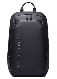 ARCTIC HUNTER School Laptop Backpack, Casual Waterproof Travel Bag with Luggage Strap for Men, Black  - Image 1