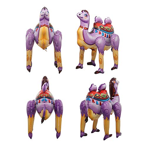 Nonebranded Self Stand Cute Cartoon Giant Rabbit Fox Camel Animal Foil Balloon Happy Birthday Decorations baby shower Party Supplies Boys Toy (3D Purple Camel) - Image 5
