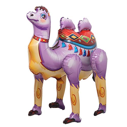 Nonebranded Self Stand Cute Cartoon Giant Rabbit Fox Camel Animal Foil Balloon Happy Birthday Decorations baby shower Party Supplies Boys Toy (3D Purple Camel) - Image 3