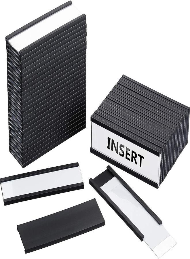 Generic Magnetic Data Card Holders Magnetic Labels with Magnets and Cards for Metal Shelving, Metal Racks, Metal Mailboxes, 1 x 3 Inches (50 Pieces) - Image 1