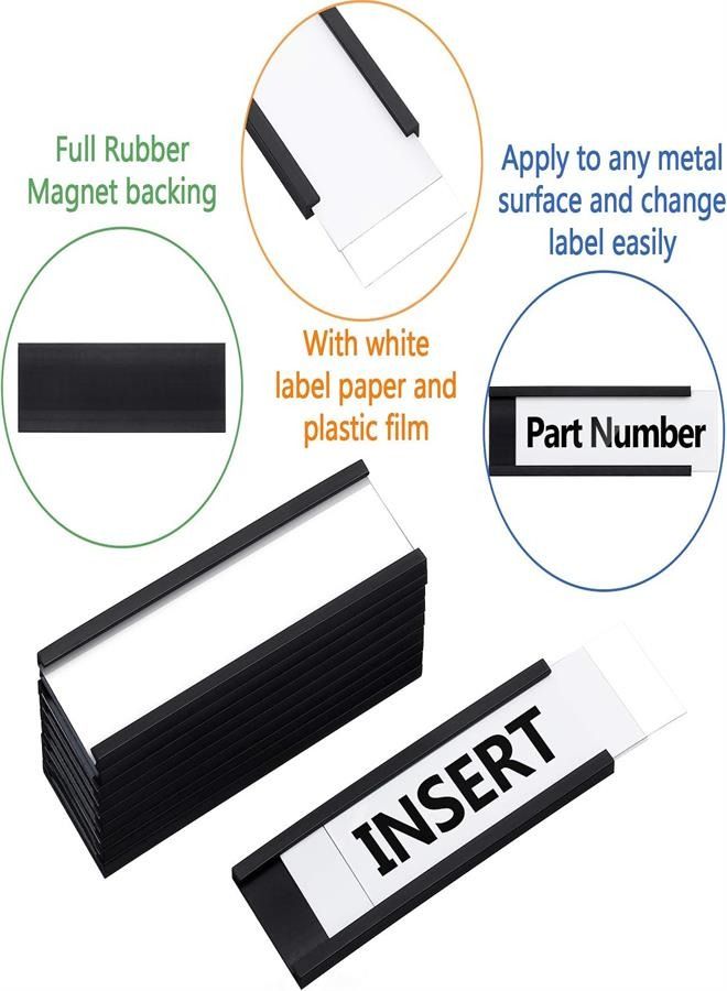Generic Magnetic Data Card Holders Magnetic Labels with Magnets and Cards for Metal Shelving, Metal Racks, Metal Mailboxes, 1 x 3 Inches (50 Pieces) - Image 2