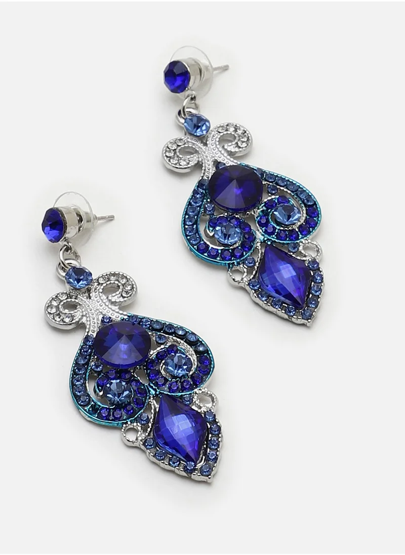 SOHI Stone Necklace & Earring Set