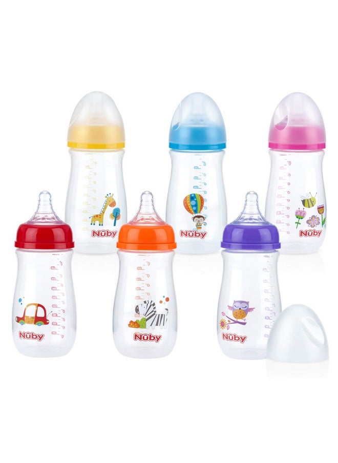 Nuby Nuby Wide Neck Bottle with Anti-Colic Air System, Colors/Prints May Vary, 1 Pack of 1 Bottle  - Image 1