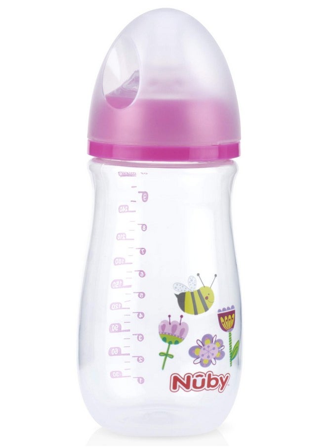 Nuby Nuby Wide Neck Bottle with Anti-Colic Air System, Colors/Prints May Vary, 1 Pack of 1 Bottle  - Image 4