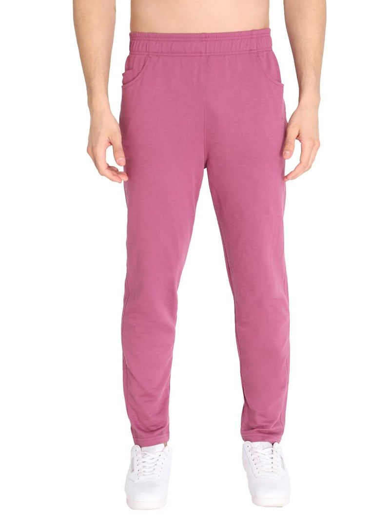 CHKOKKO Men Solid Casual Track Pant Regular Fit Lower with Pocket Onion Size S - Image 1