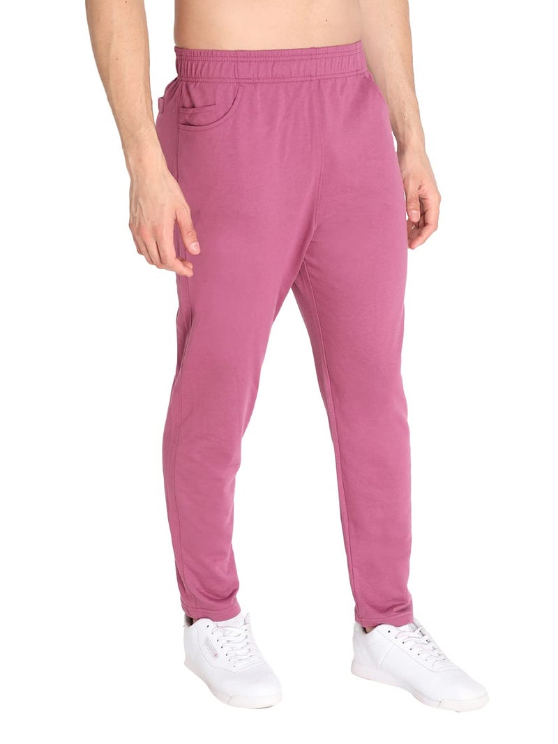 CHKOKKO Men Solid Casual Track Pant Regular Fit Lower with Pocket Onion Size S - Image 4