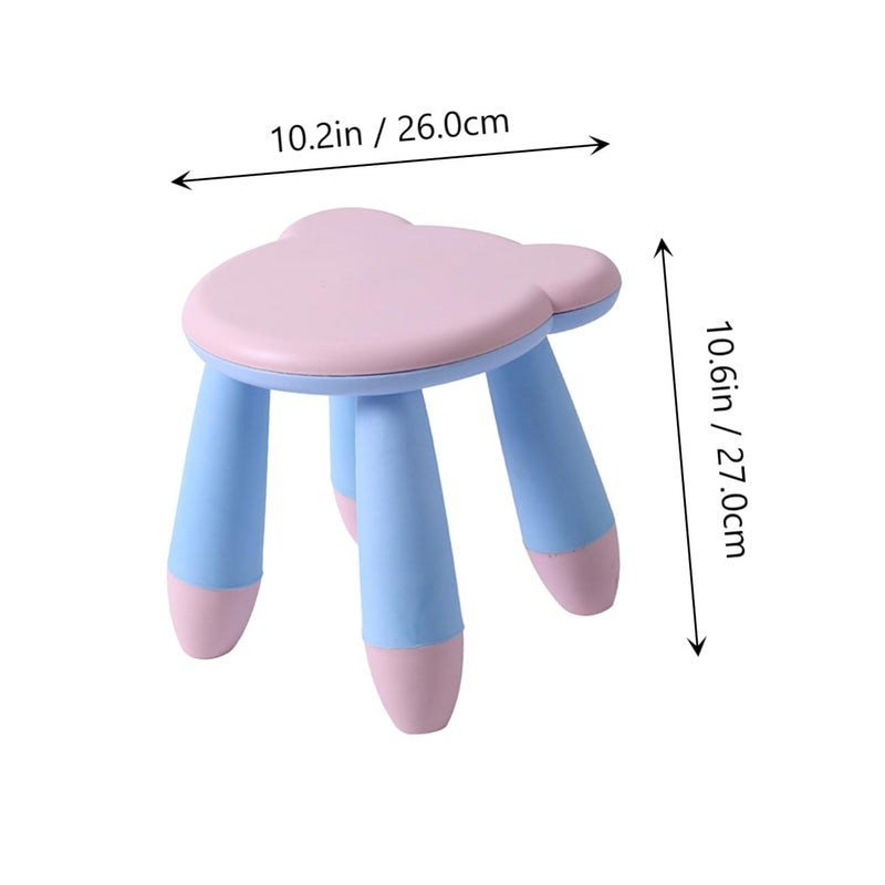 Pink Anti Slip Cartoon Bear Plastic Stool Small Thickened Footstool For Home - Image 4