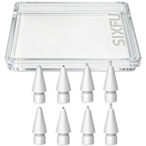 SIXFU Replacement Tips for Apple Pencil, Upgraded No Wear Out Metal Apple Pencil Tips for Apple Pencil Pro/1st/2nd Gen/USB-C Compatible with iPad (8 PCS) - Image 1