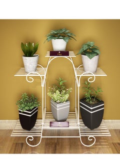 Wooden Twist 6 Tier Plant Stands for Indoors and Outdoors, Flower Pot Holder Shelf for Multi Plants  - Image 1