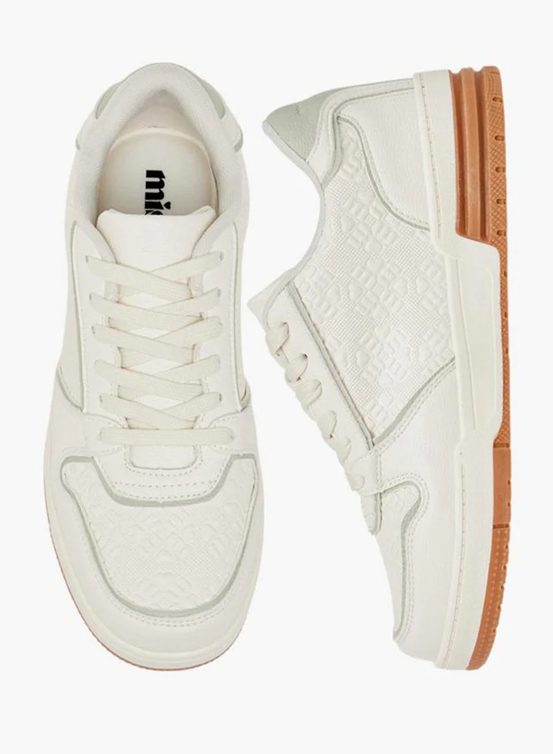 MISSY GREEN Logo Embossed Sneakers With Lace-Up Closure for Women | Best Price UAE