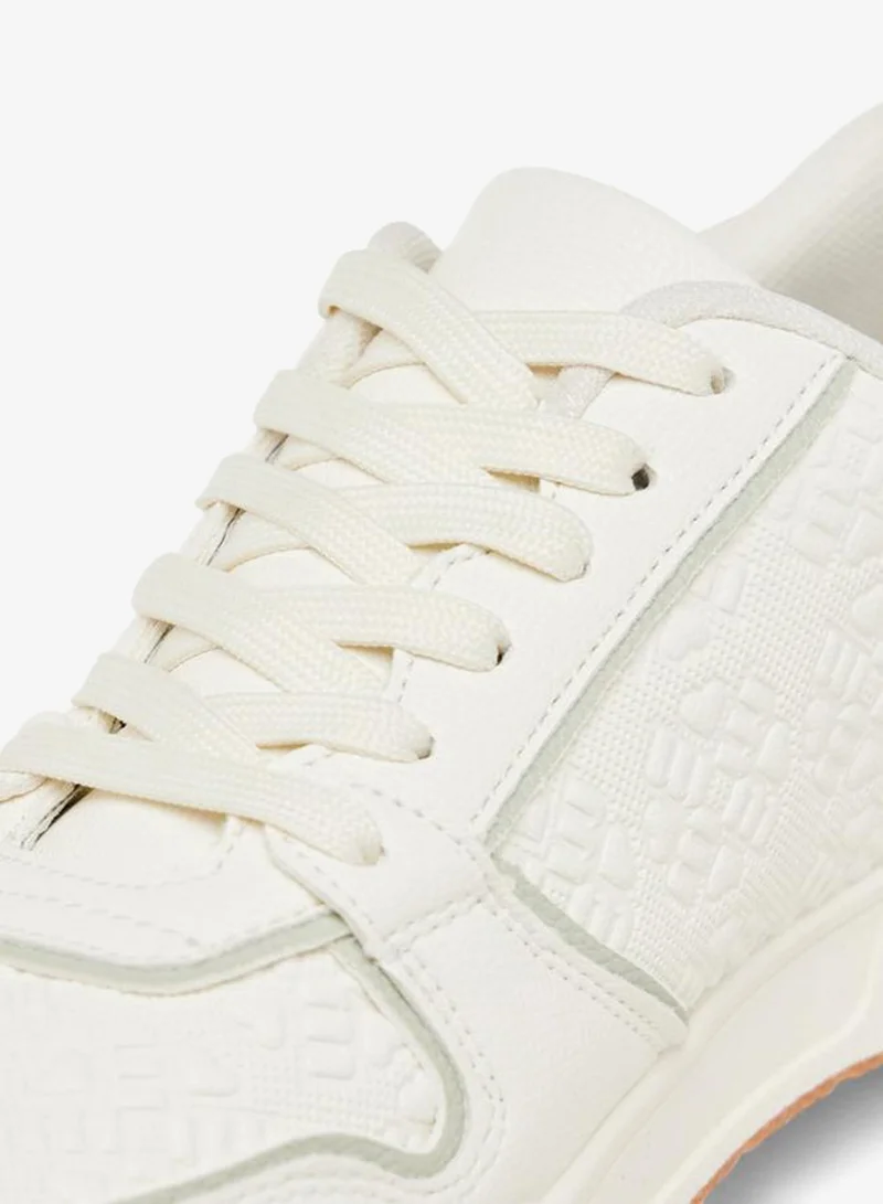 MISSY GREEN Logo Embossed Sneakers With Lace-Up Closure for Women | Best Price UAE
