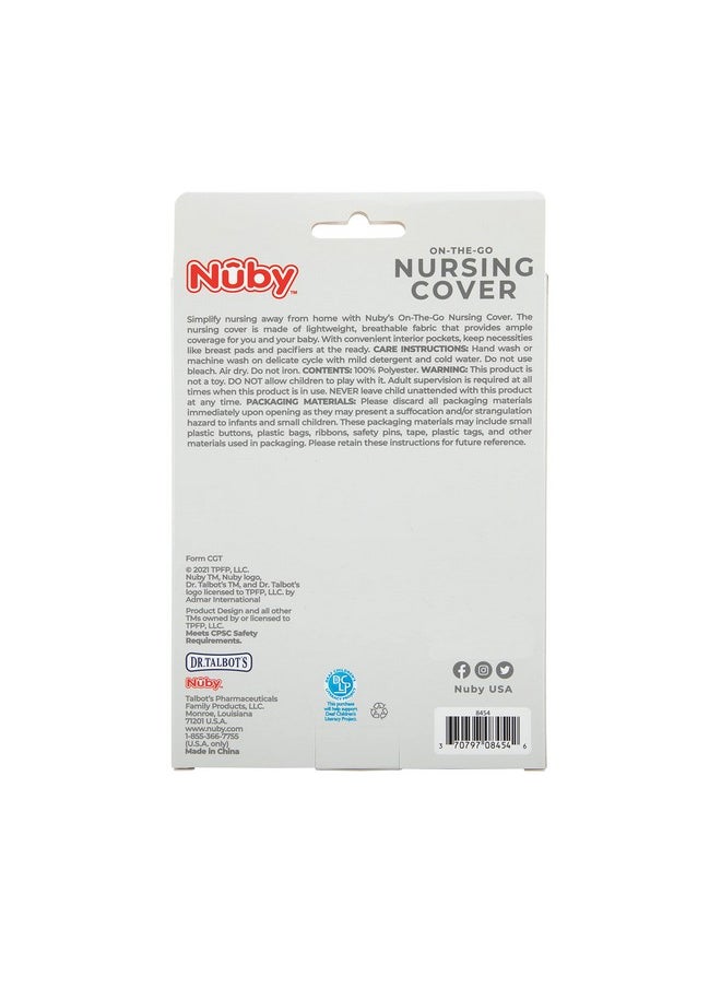 Nuby Nuby On The Go Baby Nursing Cover for Breastfeeding, Lightweight Breathable Fabric, Built in Pockets for Pacifiers and Nursing Pads, Brush Strokes  - Image 3
