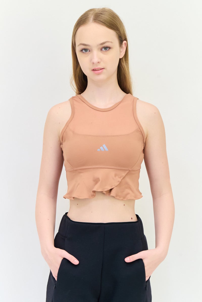 Adidas Women Sportswear Fit Sleeveless Training Tank Top, Bronze  - Image 1