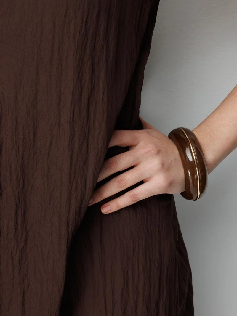 MixRay Coffee Brown Mixray V-Neck Maxi Dress for Women | Best Price UAE