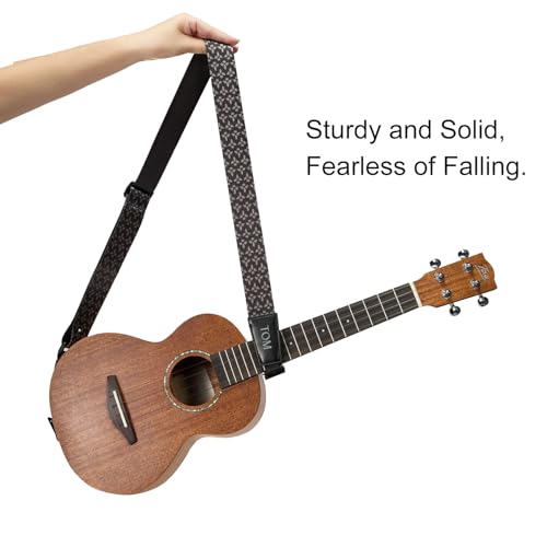 TOM Ukulele Strap,Secure attachment In Seconds,Sturdy & Fearless of Falling,Non-Scratch Design for All Ukulele Sizes (Black) - Image 3