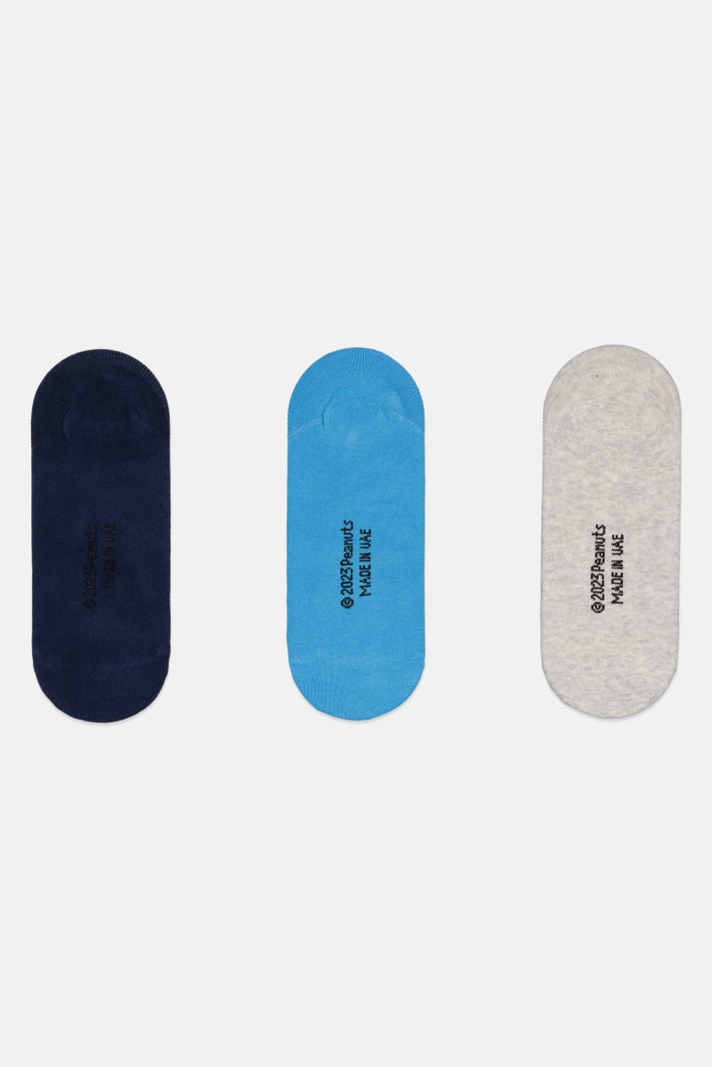 Peanuts Kids Boy 3 Pairs Snoopy Socks, Multicolor - Image 2