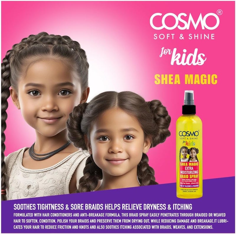 Cosmo Soft & Shine Shea Magic Extra Moisturizing Braid Spray for Kids - 250ml - Image 2