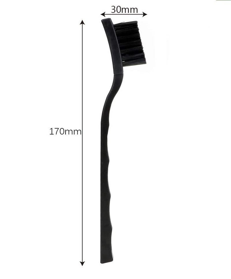 WOWSOME WOWSOME 5 ESD Safe Black Coated MultiPurpose Straight Curved and Flat Tip Tweezers with ESD Safe Anti Static Brush for Motherboard and pcb repairing 5 Tweezers With 1 Brush - Image 5