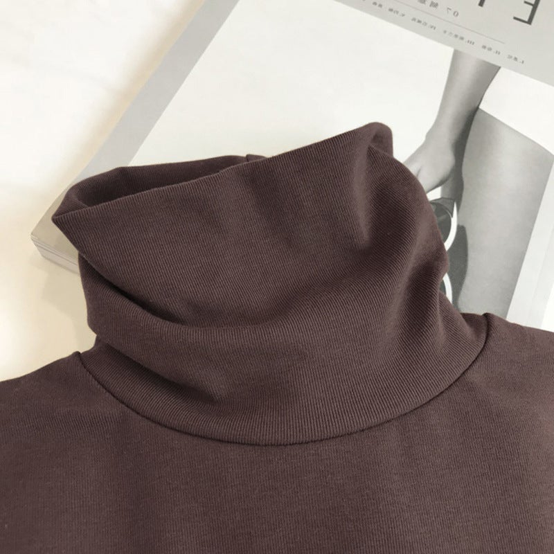 High-Neck Double-Sided Thermal Base Layer Shirt For Women, Fashion, Stylish, Slim-Fitting, Flattering, Long-Sleeved T-Shirt For Students, Trendy - Image 5
