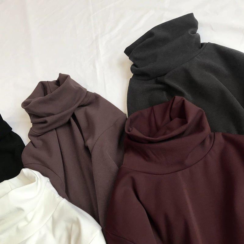 High-Neck Double-Sided Thermal Base Layer Shirt For Women, Fashion, Stylish, Slim-Fitting, Flattering, Long-Sleeved T-Shirt For Students, Trendy - Image 3