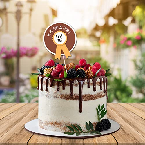 Festiko® to The Greatest Father, Best Dad Cake Topper, Father's Day Cake Decoration Supplies, Father's Day Party Favors, Happy Father's Day - Image 5