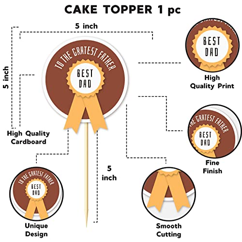 Festiko® to The Greatest Father, Best Dad Cake Topper, Father's Day Cake Decoration Supplies, Father's Day Party Favors, Happy Father's Day - Image 2
