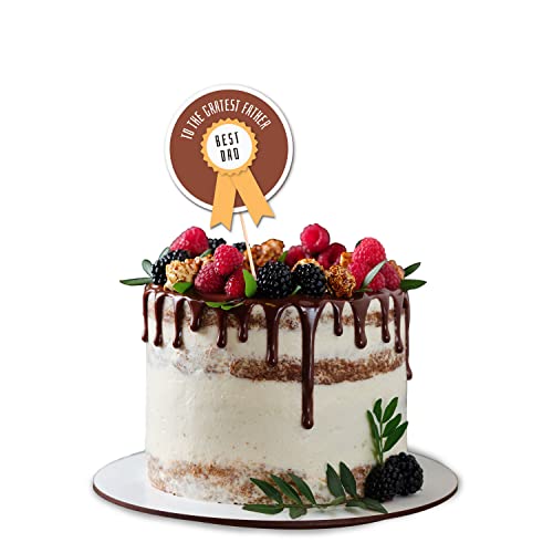 Festiko® to The Greatest Father, Best Dad Cake Topper, Father's Day Cake Decoration Supplies, Father's Day Party Favors, Happy Father's Day - Image 1