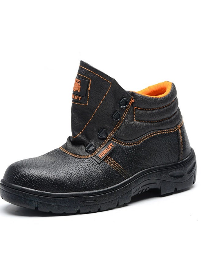 Fixer Black Leather Safety Shoes for Men – Steel Toe, Single-Density PVC Sole, Oil & Heat Resistant, Anti-Slip, Antistatic Work Footwear - Image 5