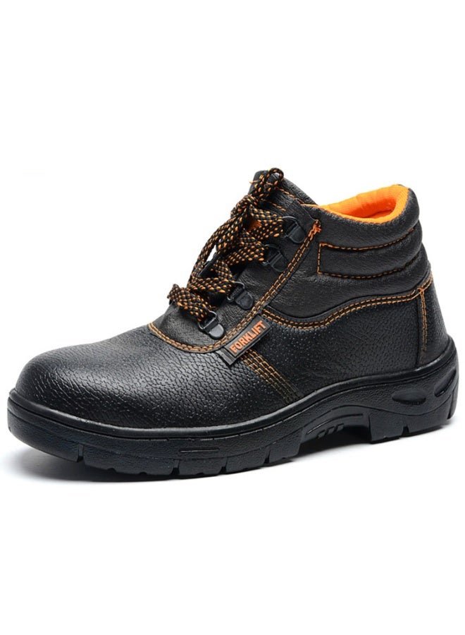 Fixer Black Leather Safety Shoes for Men – Steel Toe, Single-Density PVC Sole, Oil & Heat Resistant, Anti-Slip, Antistatic Work Footwear - Image 2