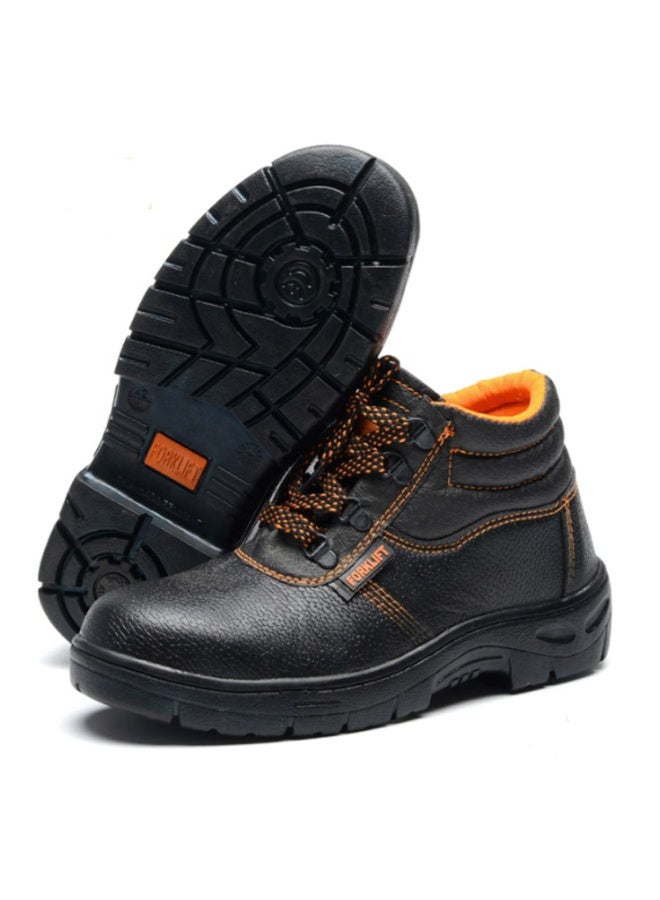 Fixer Black Leather Safety Shoes for Men – Steel Toe, Single-Density PVC Sole, Oil & Heat Resistant, Anti-Slip, Antistatic Work Footwear - Image 3