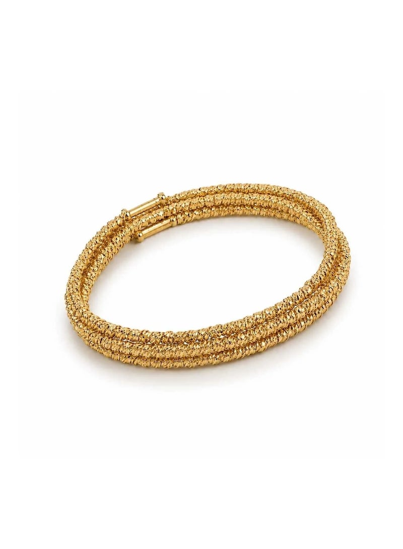 veya Luxurious multi-layered gold women's bracelet with an elegant, shimmering design – rust-resistant stainless steel, suitable for special occasions and everyday wear. - Image 1