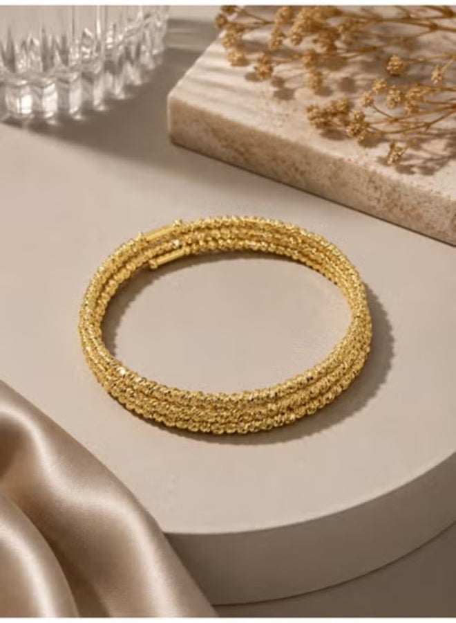 veya Luxurious multi-layered gold women's bracelet with an elegant, shimmering design – rust-resistant stainless steel, suitable for special occasions and everyday wear. - Image 3