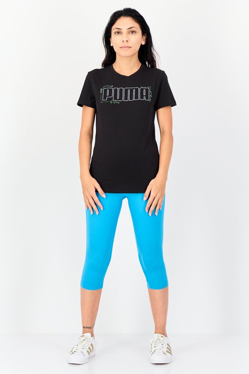 PUMA تي شيرت رياضي نسائي قصير الأكمام في الهواء الطلق، أسود - Image 4