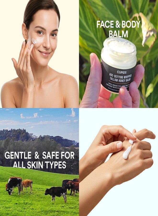 Cupids Tallow and Honey Balm, Grass Fed Beef Tallow for Skin, Face Moisturizer with Raw Manuka Honey, Olive Oil, Beeswax & Vitamin E - Image 2