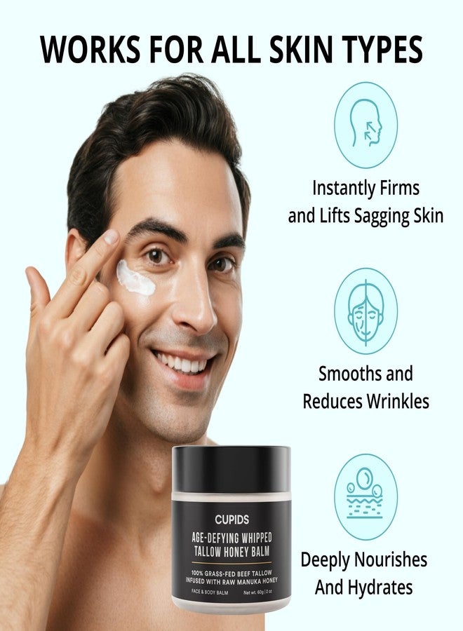 Cupids Tallow and Honey Balm, Grass Fed Beef Tallow for Skin, Face Moisturizer with Raw Manuka Honey, Olive Oil, Beeswax & Vitamin E - Image 4