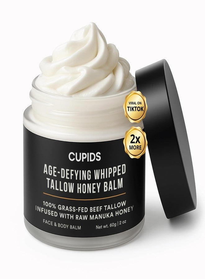 Cupids Tallow and Honey Balm, Grass Fed Beef Tallow for Skin, Face Moisturizer with Raw Manuka Honey, Olive Oil, Beeswax & Vitamin E - Image 1