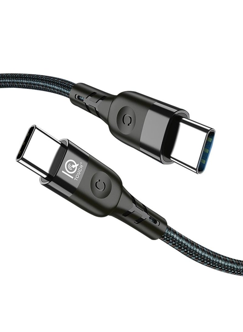 IQ TOUCH IQ TOUCH 60W Nylon C To C Cable 3A, 1.2M, Black  - Image 2