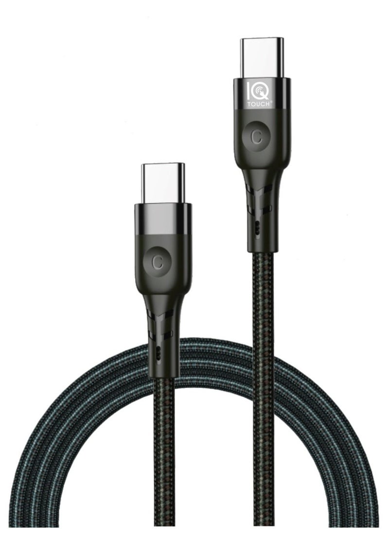 IQ TOUCH IQ TOUCH 60W Nylon C To C Cable 3A, 1.2M, Black  - Image 1