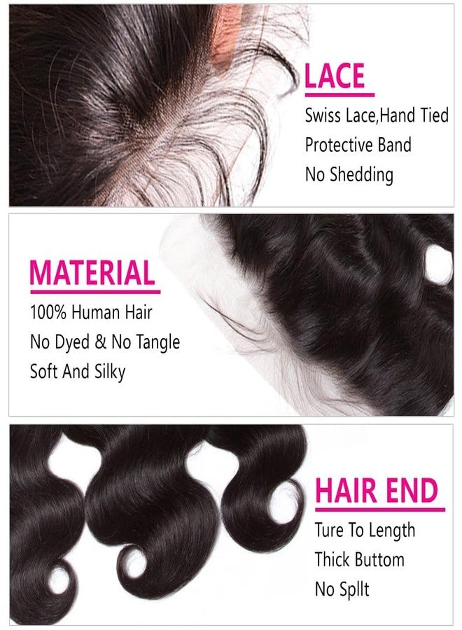 Selina Hair 13x4 Body Wave Lace Closure Human Hair Hd Lace Frontal Closure Brazilian Virgin Hair Extensions Pre Plucked with Baby Hair 16 Inch - Image 4