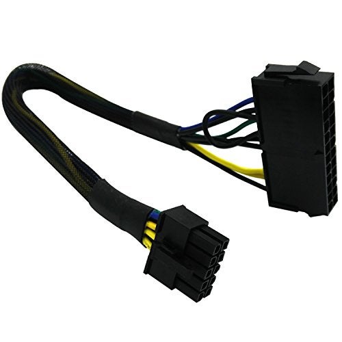 COMeap 24 Pin to 10 Pin ATX PSU Main Power Adapter Braided Sleeved Cable for IBM Lenovo PCs and Servers 12-inch(30cm) - Image 1