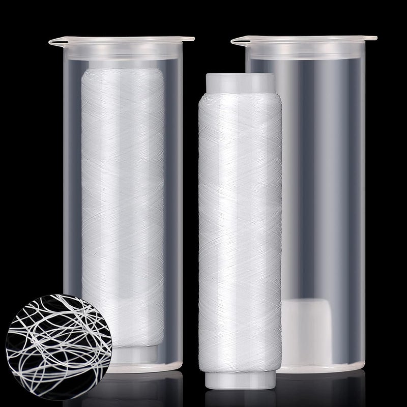 Skylety 2/4/8 Pieces Fishing Thread Nylon Elastic Invisible Magic Fishing Line Bait Thread 0.2 mm Length 656 Feet Per Spool Stretchy Bait String Line Clear Storage Case - Image 1