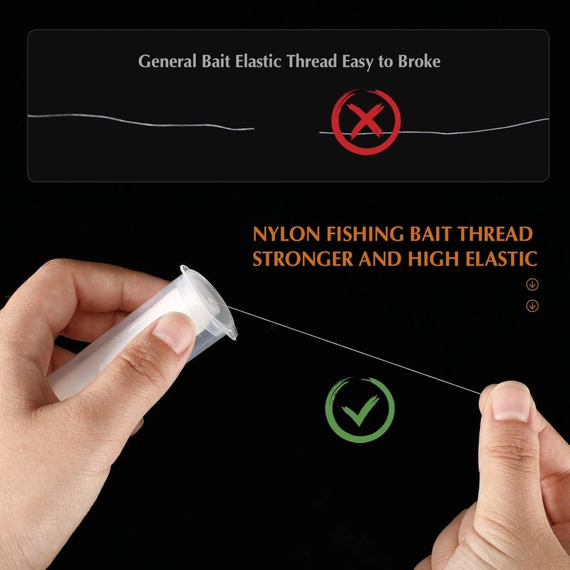 Skylety 2/4/8 Pieces Fishing Thread Nylon Elastic Invisible Magic Fishing Line Bait Thread 0.2 mm Length 656 Feet Per Spool Stretchy Bait String Line Clear Storage Case - Image 4